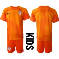 Dětský Fotbalový dres Spojené státy Brankářské MS 2022 Domácí Krátký Rukáv (+ trenýrky)